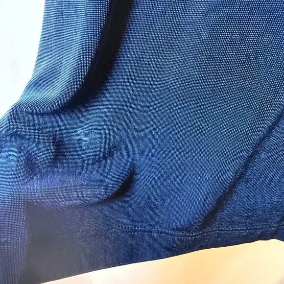 Chicos Travelers Size 2 Large Blue Stretch Knit Tunic Top Long Sleeve USA Office - Picture 5 of 5